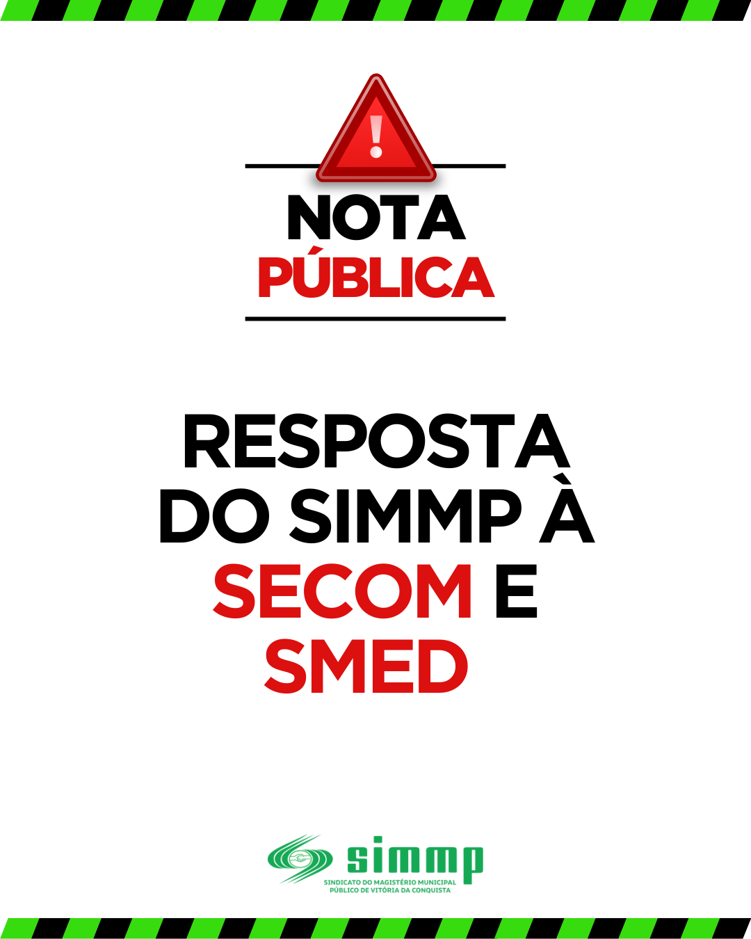 NOTA DE RESPOSTA À PREFEITURA DE VITÓRIA DA CONQUISTA