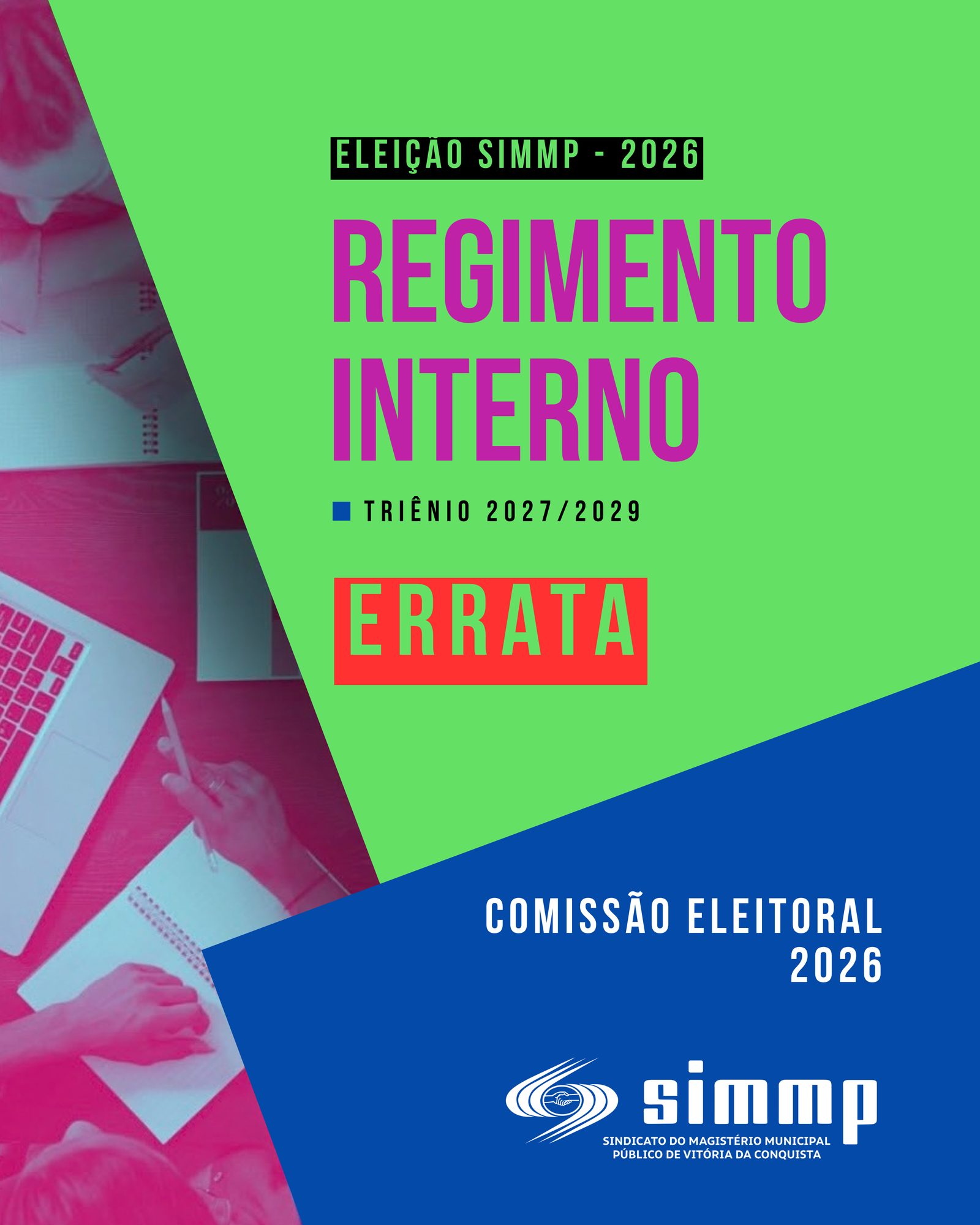 Comissão Eleitoral 2026 divulga Errata ao Regimento Interno do Processo Eleitoral
