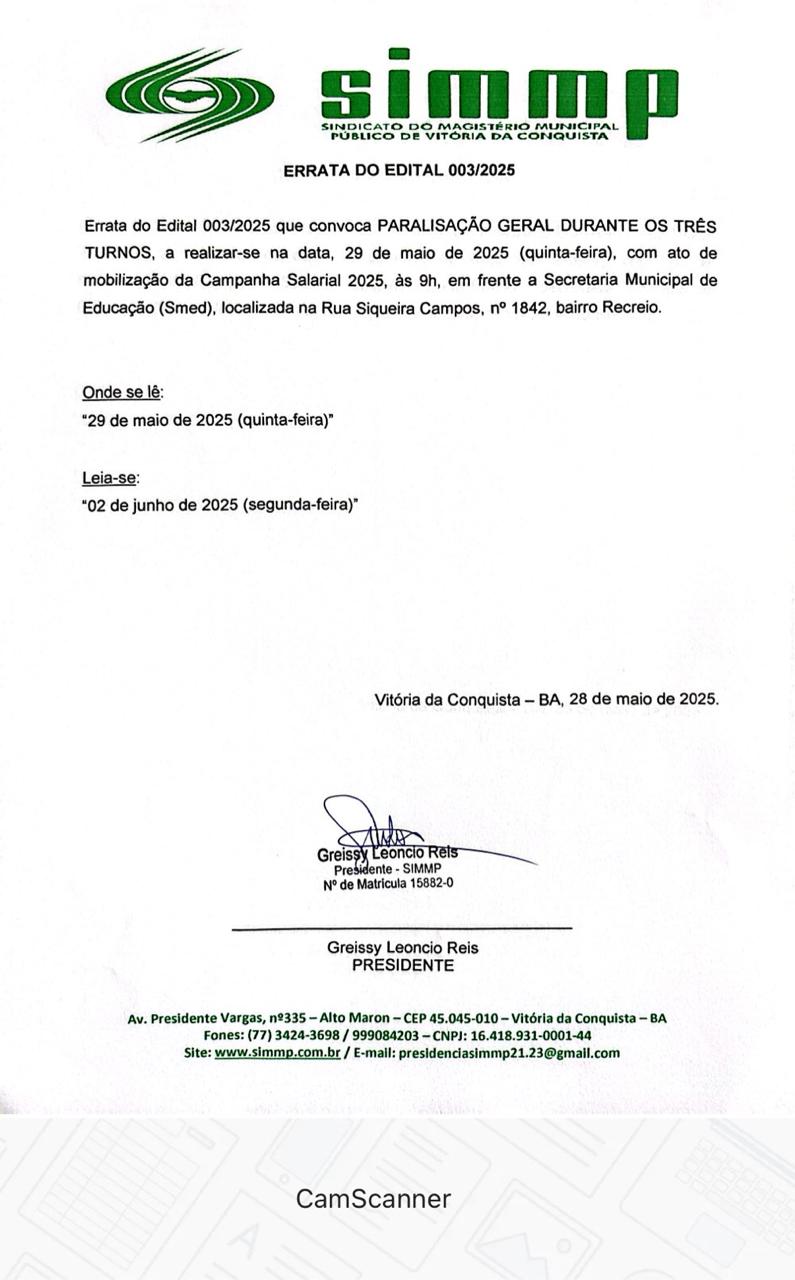 ERRATA DO EDITAL 003/2025