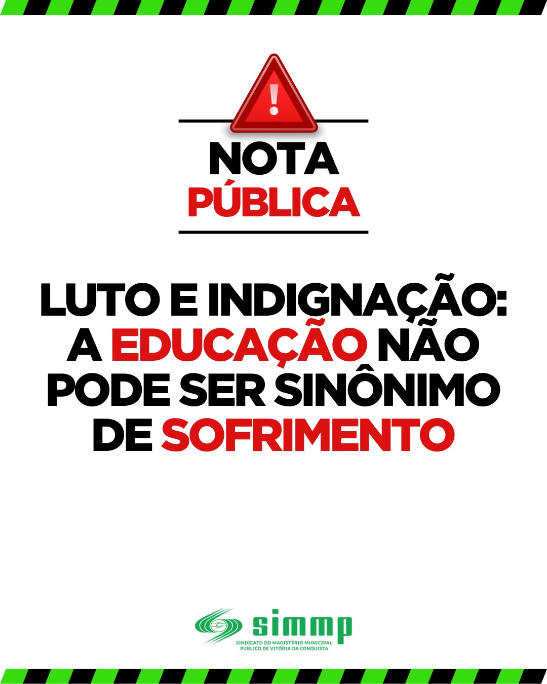 Luto e indignação: a educação não pode ser sinônimo de sofrimento